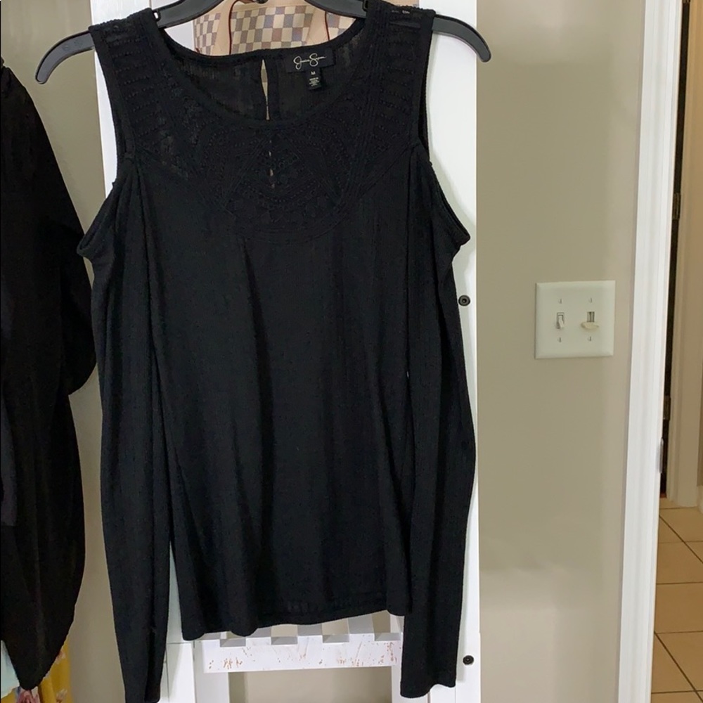Long Sleeve Cold Shoulder Top